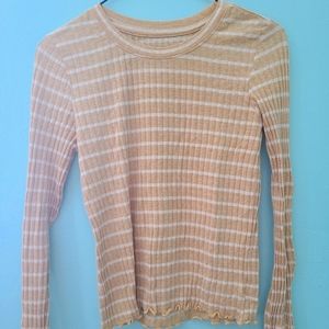 Yellow striped American eagle shirt